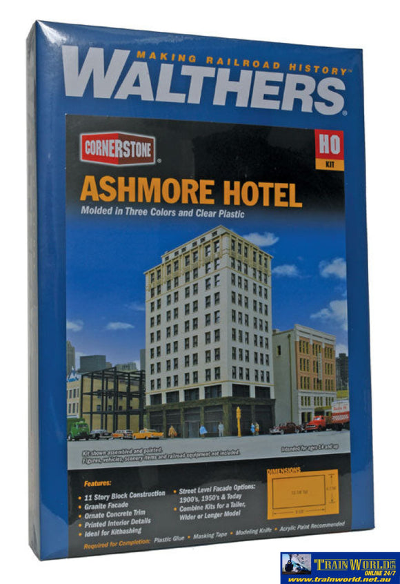 Wal-3764 Walthers Cornerstone Kit Ashmore Hotel Ho Scale Structures