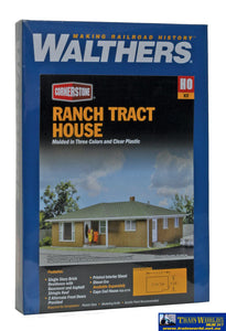 Wal-3777 Walthers Cornerstone Kit Ranch Tract House Ho Scale Structures