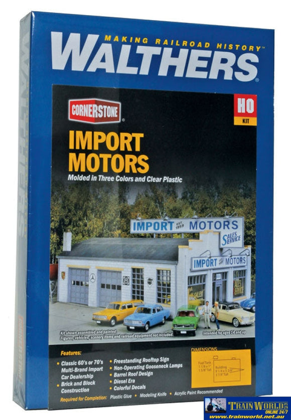 Wal-4023 Walthers Cornerstone Kit Import Motors Ho Scale Structures