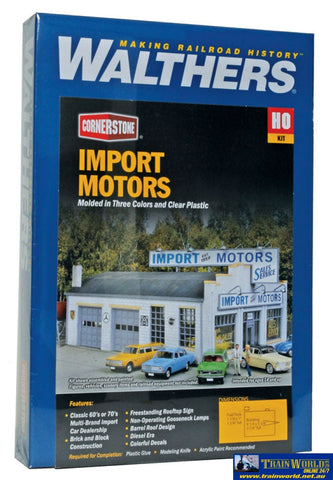 Wal-4023 Walthers Cornerstone Kit Import Motors Ho Scale Structures