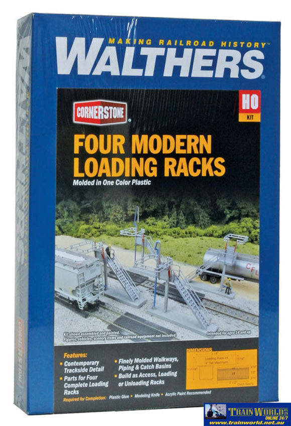 Wal-4037 Walthers Cornerstone Kit Modern Loading Racks Pkg(4) Ho Scale Structures