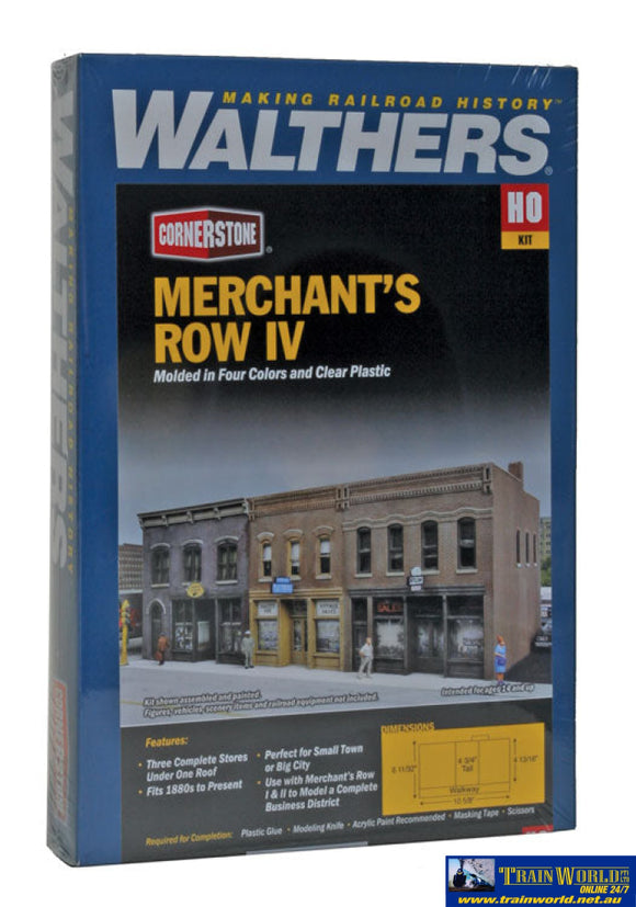 Wal-4040 Walthers Cornerstone Kit Merchants Row Iv Ho Scale Structures