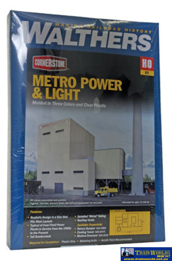 Wal-4052 Walthers Cornerstone Kit Metro Power & Light Ho Scale Structures