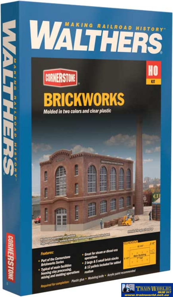 Wal-4102 Walthers Cornerstone Kit Brickworks Ho Scale Structures