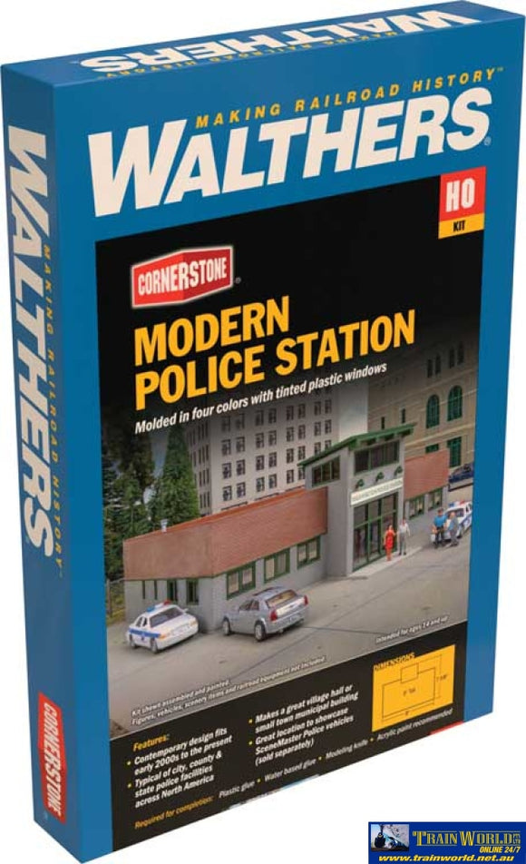 Wal-4201 Walthers Cornerstone Kit Modern Police Station Ho Scale Structures