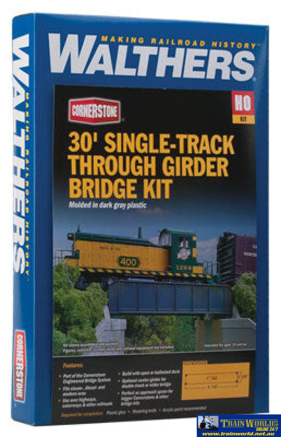 Wal-4500 Walthers Cornerstone Kit 30 Single-Track Railroad Through Girder Bridge Ho Scale Structures