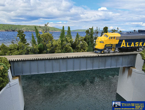 WAL 4508 Walthers Cornerstone Kit 90’ Single Track Railroad Deck Girder Bridge HO Scale Structures
