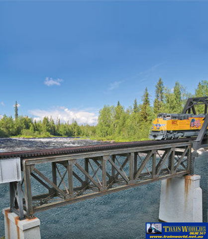 WAL 4520 Walthers Cornerstone Kit 109’ Single Track Pratt Deck Truss Railroad Bridge HO Scale Structures