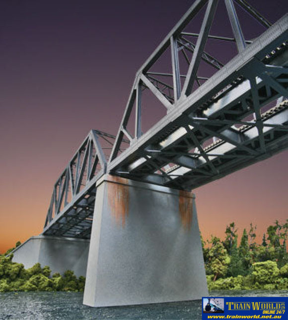 WAL 4552 Walthers Cornerstone Kit Double Track Railroad Bridge Concrete Pier 2 Pack HO Scale Structures