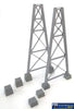 WAL 4555 Walthers Cornerstone Kit Steel Railroad Bridge Tower Bent 2 pack HO Scale Structures