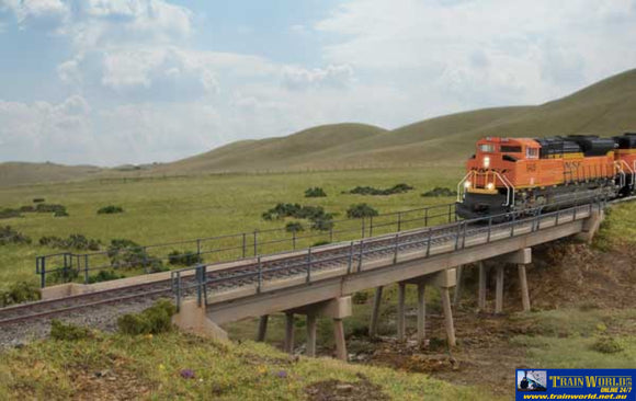 WAL 4591 Walthers Cornerstone Kit Modern Short Span Concrete Railroad Bridge HO Scale Structures