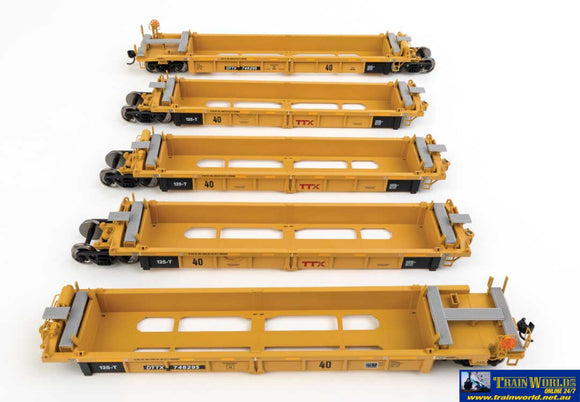 WAL-55671 Walthers-Mainline Thrall 5-Unit Rebuilt 40’ Well Car - Ready to Run HO Scale Rolling Stock