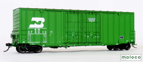 MOL-6001392 Moloco BN ACF 50' Boxcar, 'Hi-Cube, External Post Non-Waffle 8+8 Plug-Doors YPDX #376012 *Repaint 3-92* HO-Scale