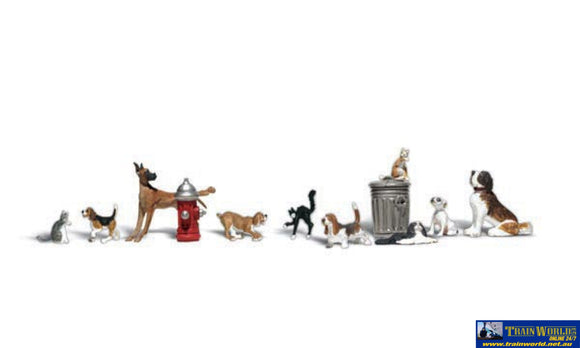 Woo-A1841 Woodland Scenics Dogs & Cats (12-Pack) Ho Scale Figure