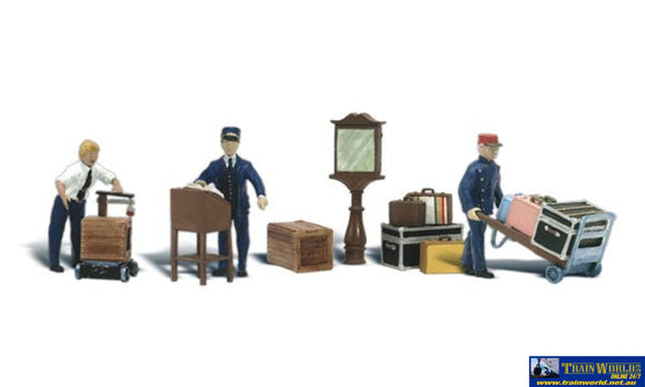 Woo-A1909 Woodland Depot Workers & Accessories (12-Pack) Ho Scale Figure