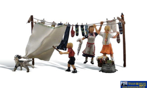 Woo-A1936 Woodland Scenics Wash Day Getaway (6-Pack) Ho Scale Figure