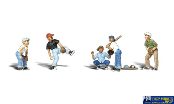 Woo-A2145 Woodland Scenics Baseball Players 1 (6-Pack) N Scale Figure