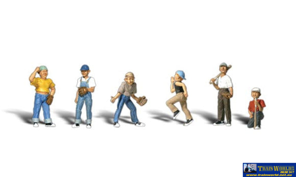 Woo-A2146 Woodland Scenics Baseball Players 2 (6-Pack) N Scale Figure