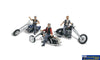 Woo-As5554 Woodland Scenics -Autoscene- Bad Boy Bikers (3-Pack) Ho Scale Figure