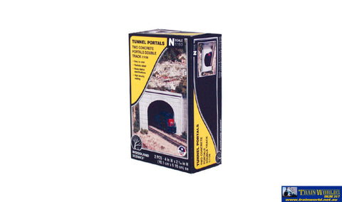 Woo-C1156 Woodland Scenics Tunnel-Portals Double-Track Concrete (2-Pieces) N-Scale Scenery