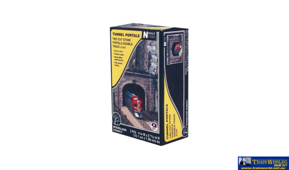 Woo-C1157 Woodland Scenics Tunnel-Portals Double-Track Cut-Stone (2-Pieces) N-Scale Scenery