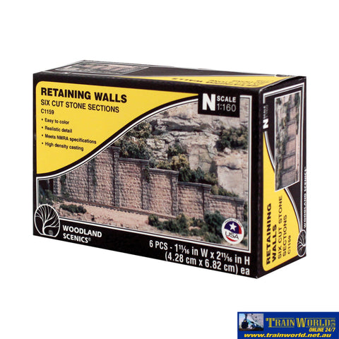 Woo-C1159 Woodland Scenics Retaining-Wall: Cut-Stone 46 X 66.6Mm (44M-Scale Length) N-Scale Scenery