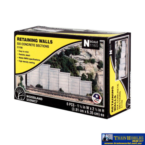 Woo-C1160 Woodland Scenics Retaining-Wall: Timber 46 X 66.6Mm (44M-Scale Length) N-Scale Scenery
