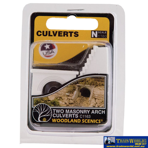 Woo-C1163 Woodland Scenics Culvert Masonry (2) N-Scale Scenery