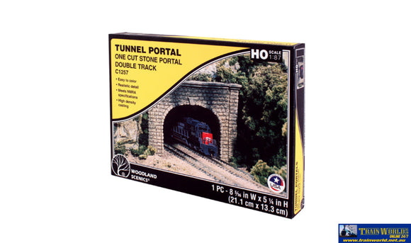 Woo-C1257 Woodland Scenics Tunnel-Portal Double-Track Cut-Stone Ho-Scale Scenery