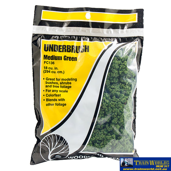Woo-Fc136 Woodland Scenics Bag Underbrush Medium-Green Scenery