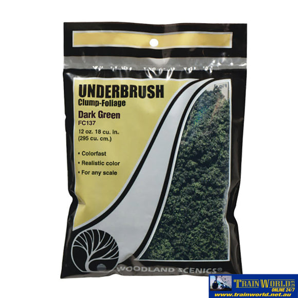 Woo-Fc137 Woodland Scenics Bag Underbrush Dark-Green Scenery