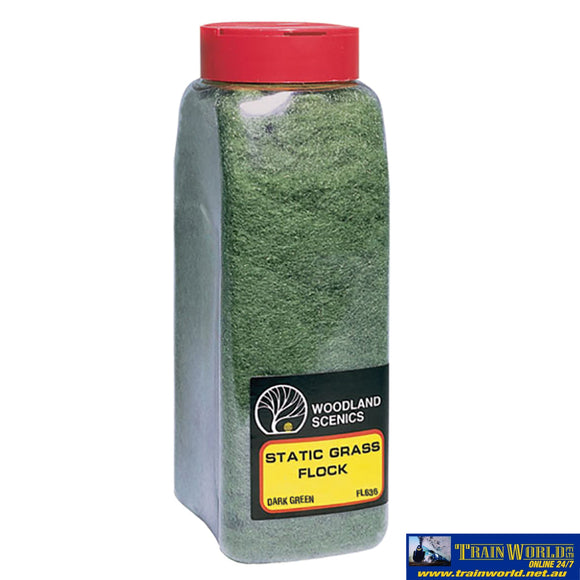 Woo-Fl636 Woodland Scenics Shaker Static-Grass Flock Dark-Green (1-3Mm Length) Scenery