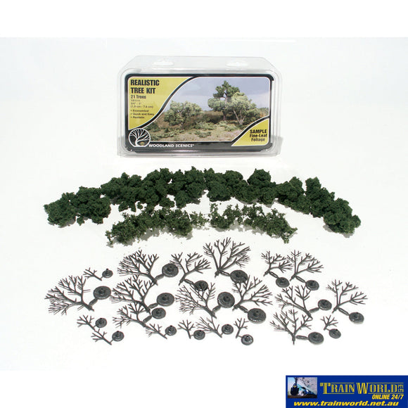 Woo-Tr1113 Woodland Scenics Realistic Tree-Kits Pine Forest-Green (24) 63.5-152Mm (2.5-6) Height