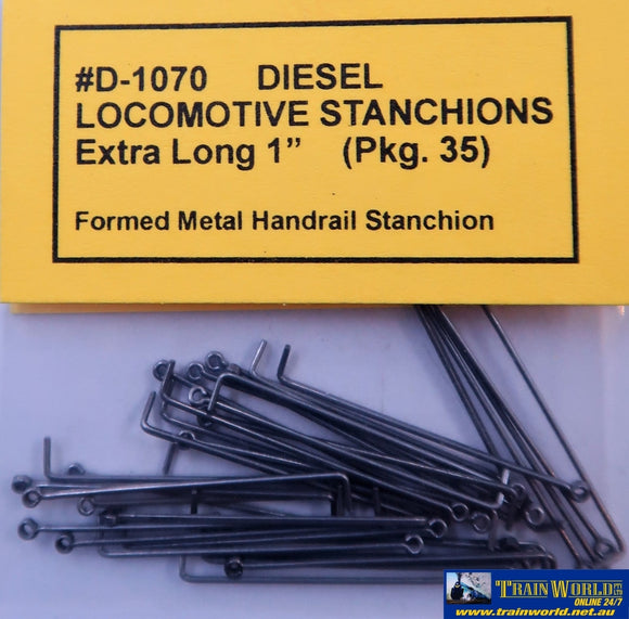 116-D1070 Formed-Metal Handrail Stanchions Extra Long - 1 2.5Cm Pkg(35) Ho Part
