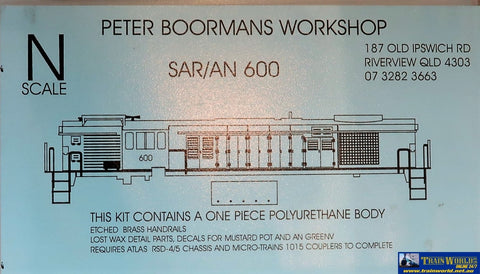 Apbw-Sar600 Peter Boormans Workshop Kit Sar/an 600 Class Body Kit N-Scale Locomotive