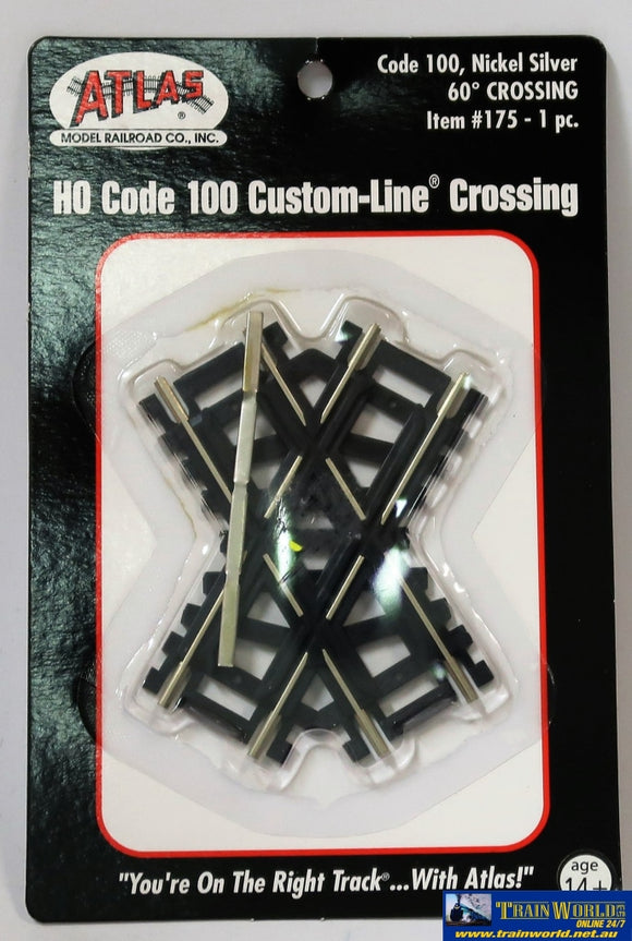 Atl-0175 Atlas Custom-Line Ho Code-100 60° Crossing (Insulfrog) 76.2Mm Length Track/accessories