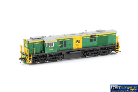 Aus-6008 Auscision 600-Class #605 An Green/yellow With Grey-Roof Dcc-Ready Locomotive