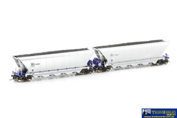 Aus-Nch55 Auscision Phyh Coal Hopper Xstrata Rail Blue/Silver - 4 Car Pack Ho Scale Rolling Stock