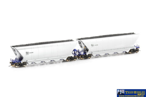 Aus-Nch59 Auscision Phwh Coal Hopper Whitehaven Blue/Silver - 4 Car Pack Ho Scale Rolling Stock