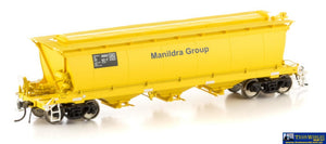 Aus-Sgh10 Mhgx-Type Grain-Hopper Yellow With Manildra Logo & Ground Operated Lids Black Bogies