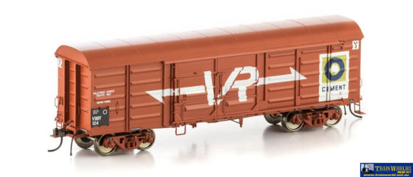Aus-Vlv31 Auscision Vbby Box Van Vr Wagon Red With Blue Circle Cement & Large Logos Aligned Bogies 4