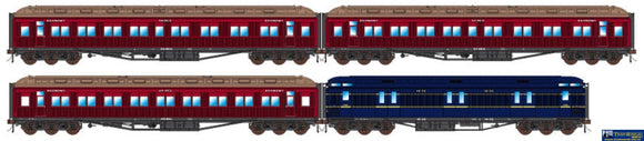 Aus-Vps34 Auscision E-Type Passenger Carriage Vr Commuter Cars Red - 4 Car Set Ho Scale Rolling
