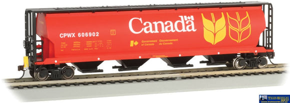 Bac-73801 Bachmann Canadian Cylindrical 4-Bay Grain Hopper With Fred - Ready To Run Ho Scale Rolling