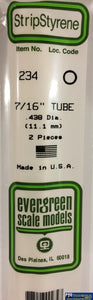 Eve-234 Evergreen Polystyrene (Tube) Opaque White 11.10Mm-(O.d) X 350Mm (2-Pack) Scratchbuild