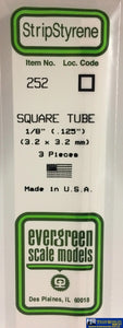 Eve-252 Evergreen Polystyrene (Square-Tube) Opaque White 3.20Mm X 3.20Mm-(O.d) 350Mm (3-Pack)