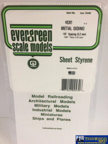 Eve-4530 Evergreen Polystyrene (Metal Corrugated-Siding Sheet) Opaque White 3.20Mm-Spacing