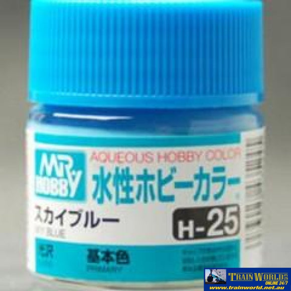 Gsi-H025 Gsi Creos Mr.hobby Aqueous Acrylic (Water) Paint Gloss H025 Sky-Blue 10Ml Glueandpaint