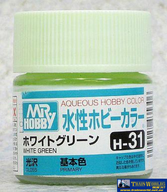 Gsi-H031 Gsi Creos Mr.hobby Aqueous Acrylic (Water) Paint Gloss H031 White-Green 10Ml Glueandpaint