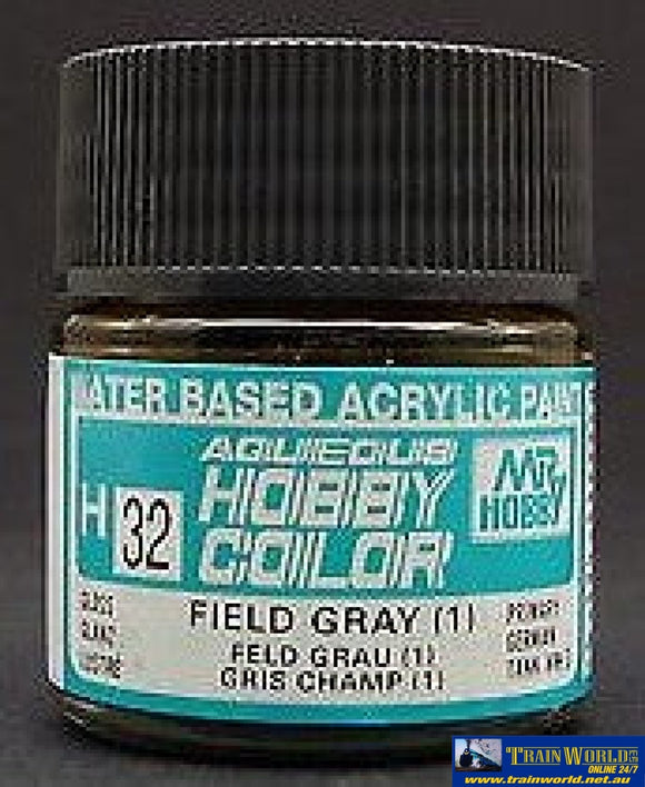 Gsi-H032 Gsi Creos Mr.hobby Aqueous Acrylic (Water) Paint Gloss H032 Field-Grey (1) 10Ml