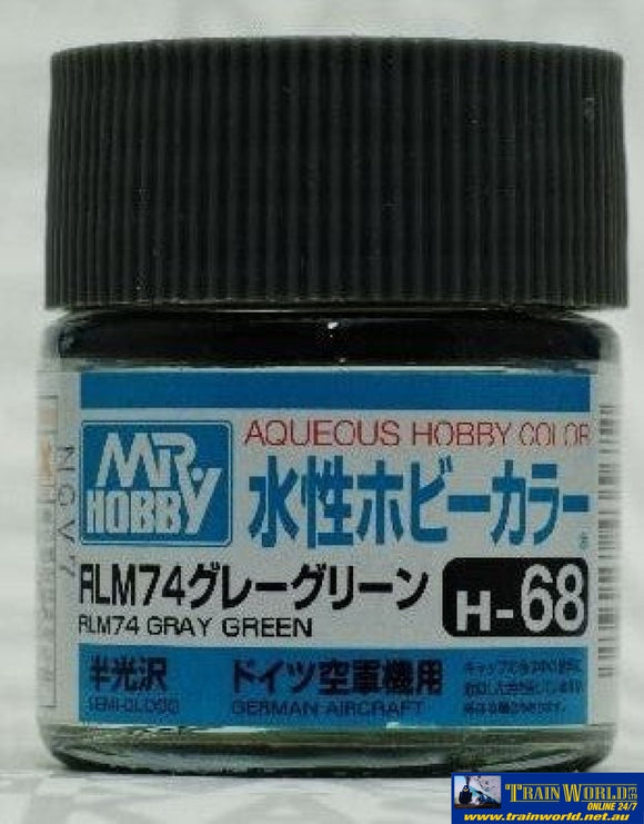 Gsi-H068 Gsi Creos Mr.hobby Aqueous Acrylic (Water) Paint Semi-Gloss H068 Rlm-74 Dark-Grey (German